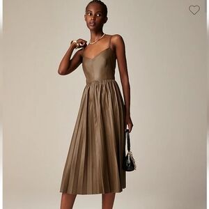 J. Crew | Dresses | J Crew Collection Pleated Dress In Faux Leather Cd374  Nwt Size 0 | Poshmark